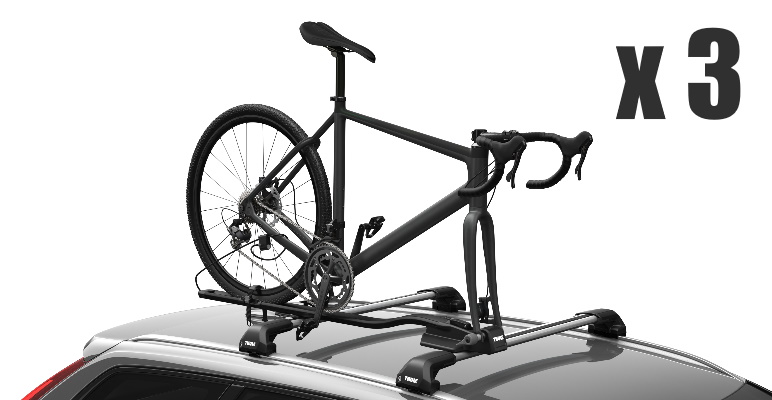 Fietsdrager dak voorvorkmontage 3 fietsen